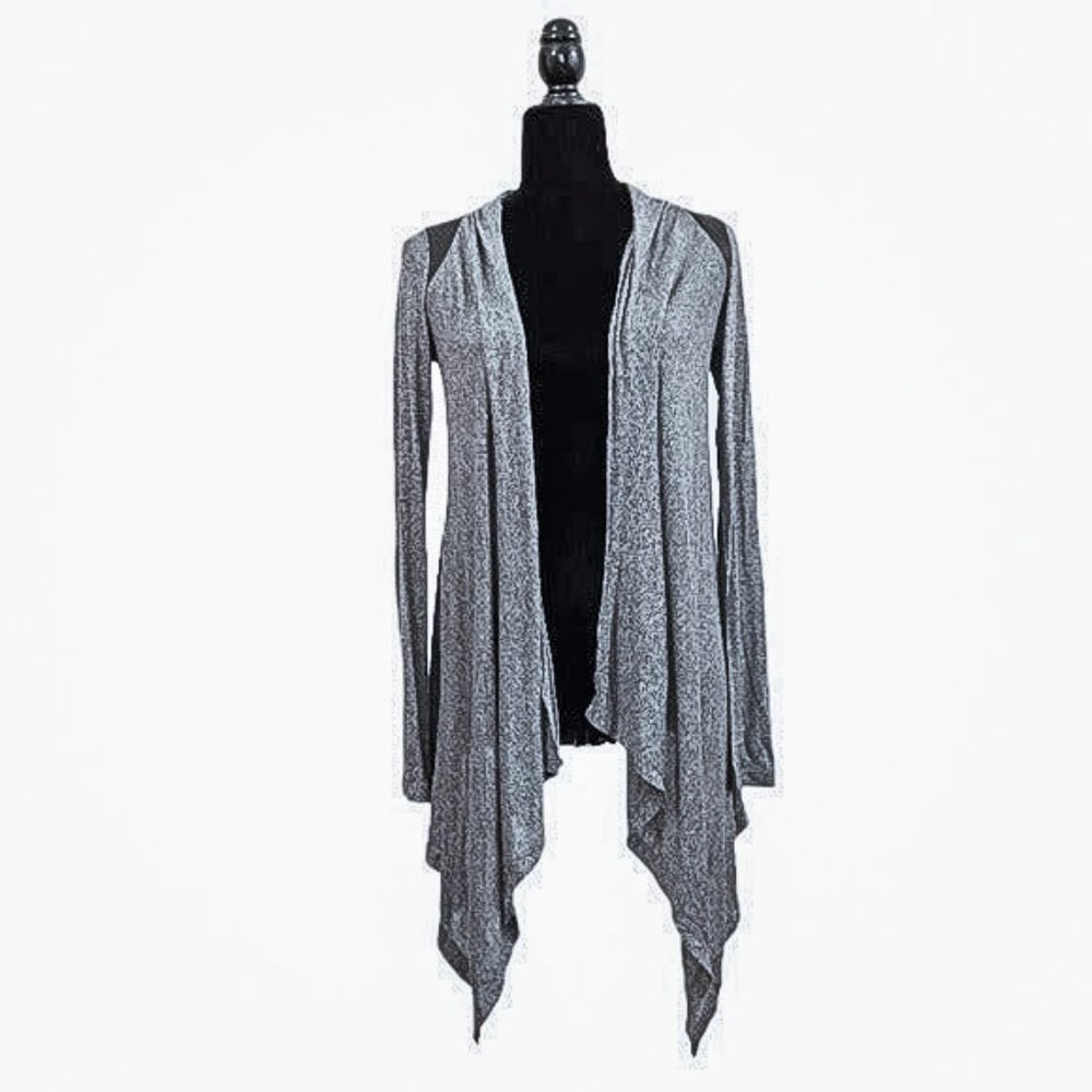 Anthropologie’s  Philosophy Gray Draped Open Front Light Flyaway Cardigan XS
